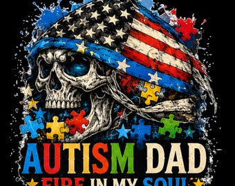 Vader autisme, schedel Amerikaanse vlag, bewustzijnspuzzel, patriottisch, vader, sublimatieontwerp, png