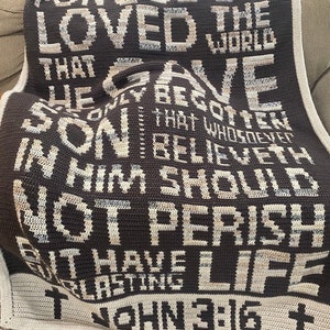 John 3:16 OVERLAY MOSAIC crochet pattern - chart