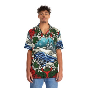 Hawaiian Shirt AOP HutBoy Christmas Island Style 10 Holiday, Xmas, Graphic Tees, Shirts, Colorful, Shirts for Men, Shirts for Women image 3