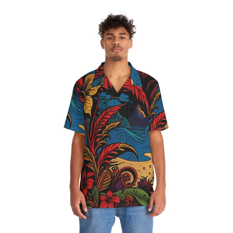 Hawaiian Shirt AOP HutBoy Island Style 27 Graphic Tees, Shirts, Colorful Print, Shirts for Men, Shirts for Women image 3