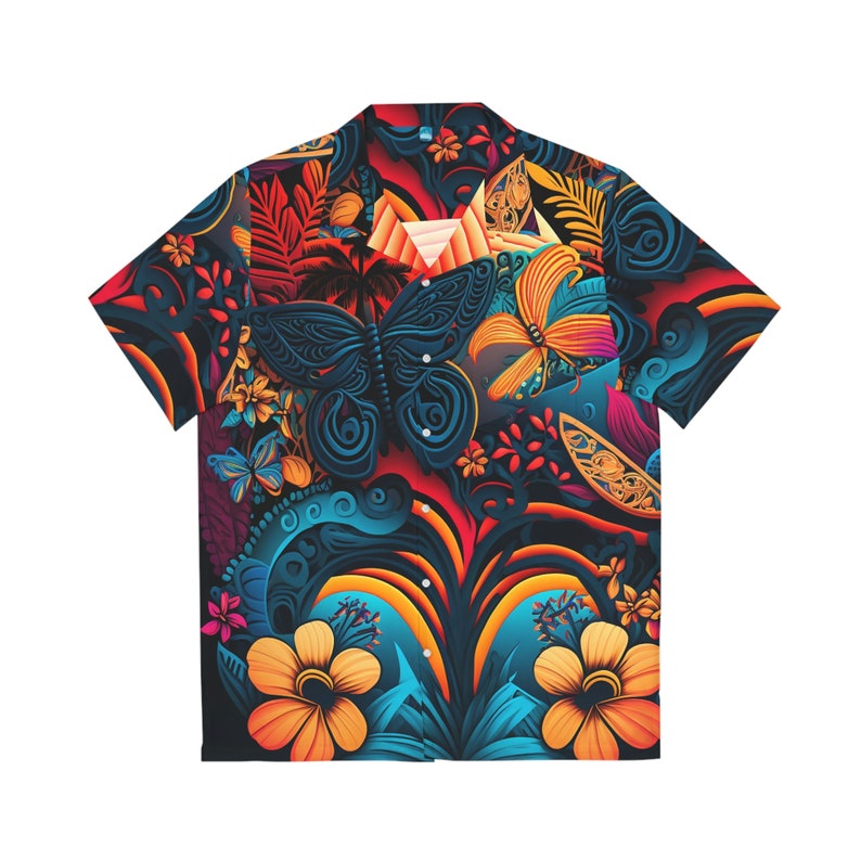 Hawaiian Shirt AOP HutBoy Island Style 21 Butterfly, Graphic Tees, Shirts, Colorful Print, Shirts for Men, Shirts for Women image 8