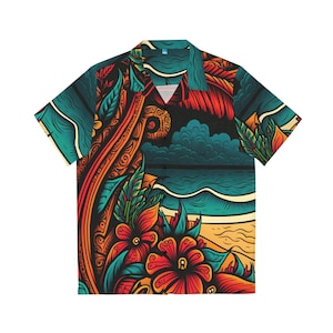 Hawaiian Shirt AOP HutBoy Island Style 28 Graphic Tees, Shirts, Colorful Print, Shirts for Men, Shirts for Women image 1