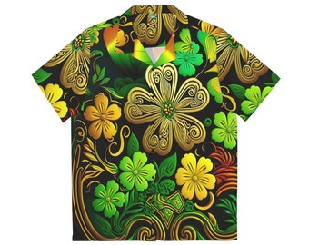Hawaiian Shirt (AOP) | HutBoy St. Patrick Irish Island Style 5 | Holiday, Graphic Tees, Shirts, Colorful, Shirts for Men, Shirts for Women
