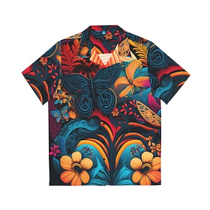 Hawaiian Shirt AOP HutBoy Island Style 21 Butterfly, Graphic Tees, Shirts, Colorful Print, Shirts for Men, Shirts for Women image 1