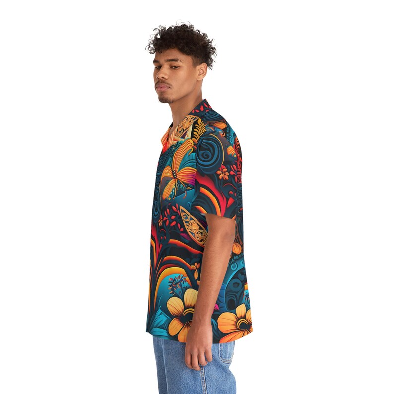 Hawaiian Shirt AOP HutBoy Island Style 21 Butterfly, Graphic Tees, Shirts, Colorful Print, Shirts for Men, Shirts for Women image 6