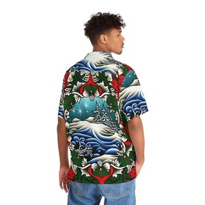 Hawaiian Shirt AOP HutBoy Christmas Island Style 10 Holiday, Xmas, Graphic Tees, Shirts, Colorful, Shirts for Men, Shirts for Women image 4