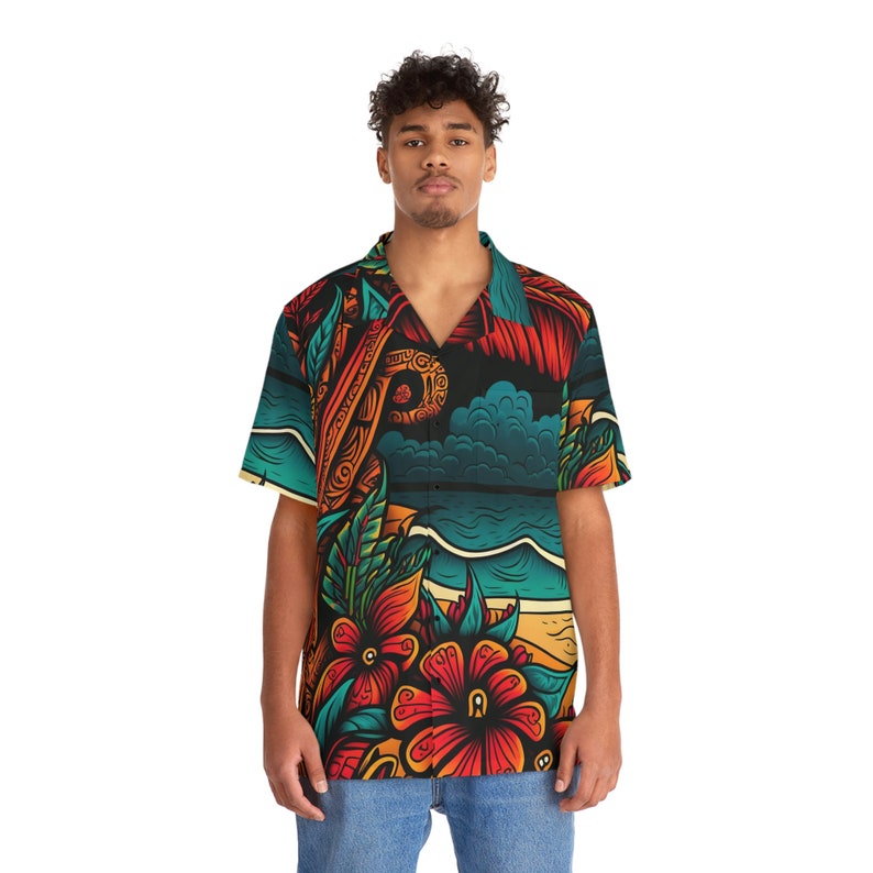 Hawaiian Shirt AOP HutBoy Island Style 28 Graphic Tees, Shirts, Colorful Print, Shirts for Men, Shirts for Women image 3