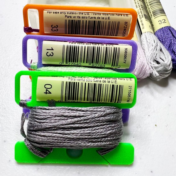 Mega Bobbin Drop with Label Tag Slot |  Floss Thread Storage | Cross Stitch, Embroidery and Needlework Organization