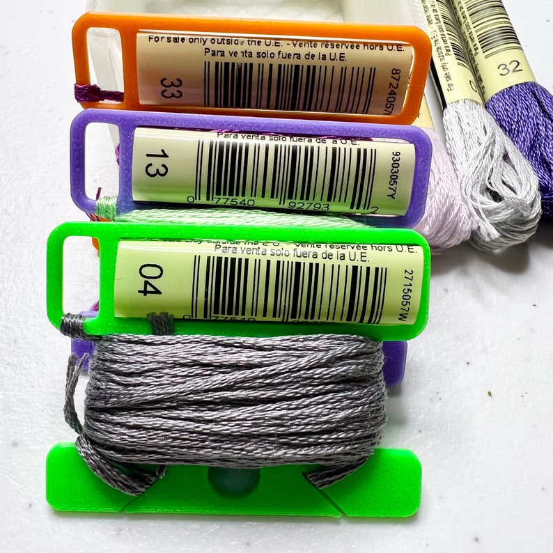 Mega Bobbin Drop with Label Tag Slot Floss Thread Storage Cross Stitch, Embroidery and Needlework Organization image 1