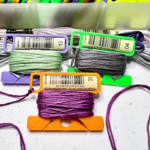 Mega Bobbin Drop with Label Tag Slot Floss Thread Storage Cross Stitch, Embroidery and Needlework Organization image 4