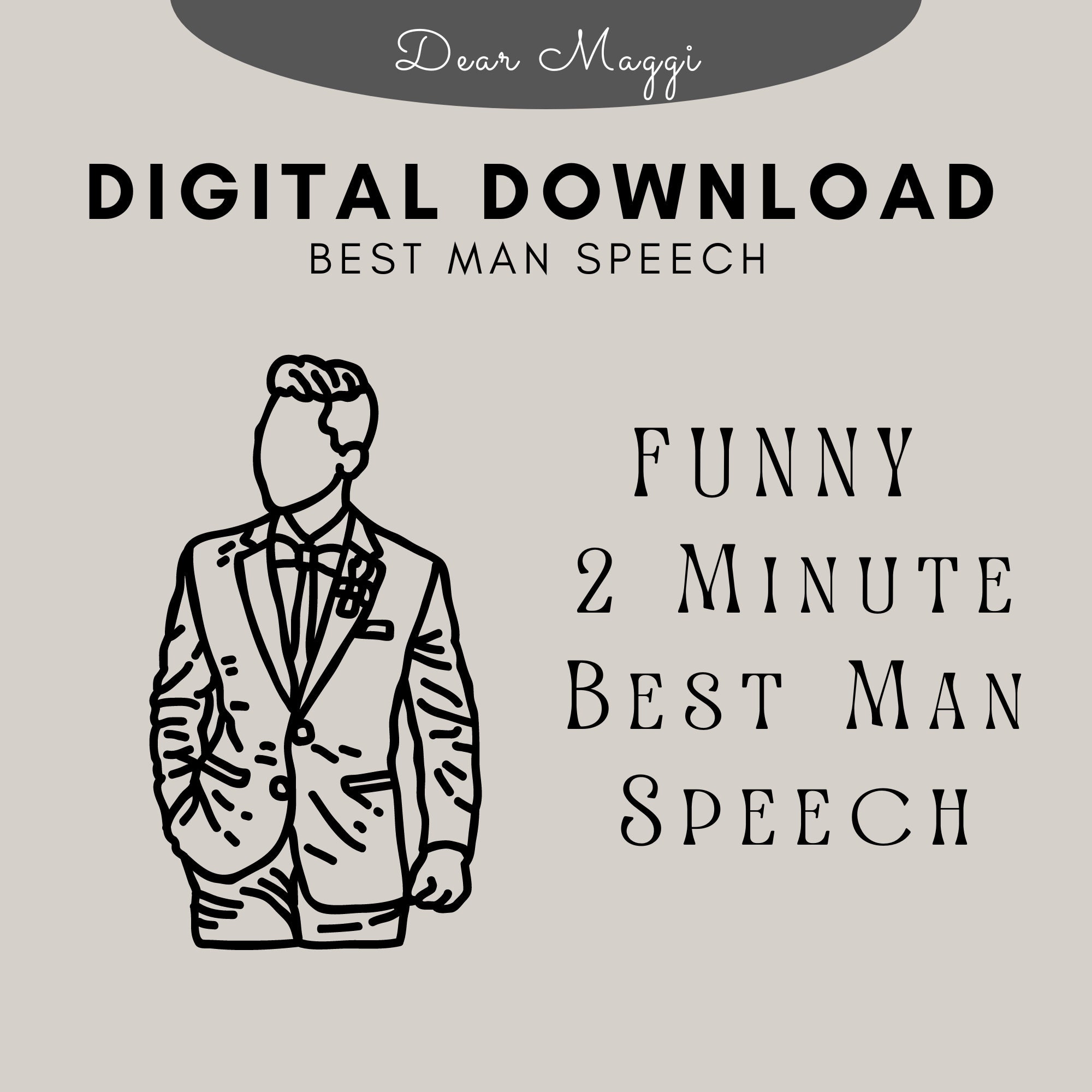 Funny Best Man Speech Digital Download 2 Minute Spoken Speech Etsy