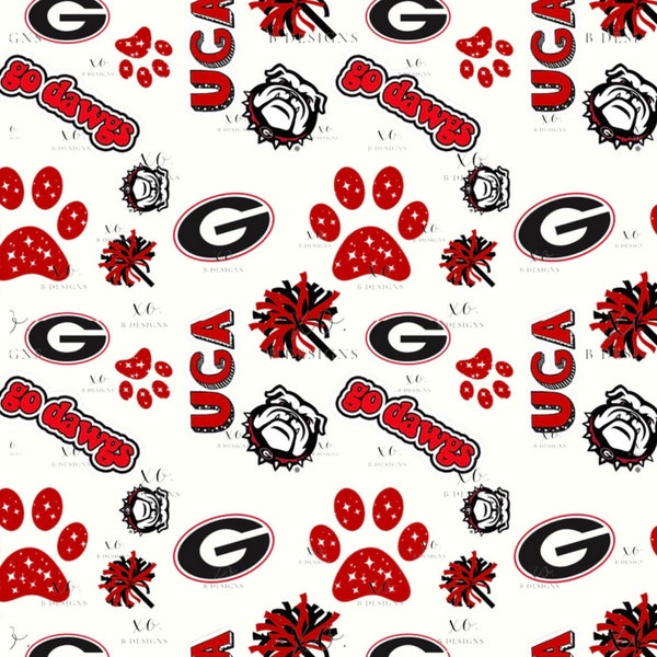 UGA Georgia Bulldog Seamless Patterns