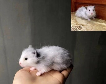 Custom Needle Felted Hamster Figurine|Custom Felt Hamster Protrait|Wool Feltin Pets|Realistic Hamster Portrait Replica|Hamster Lovers Gift