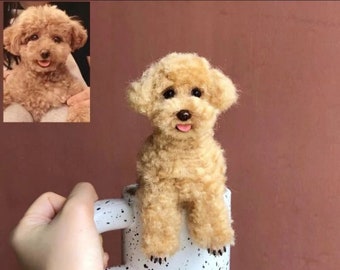 Custom Needle Felted Poodle Dog Figurine|Custom Wool Felting Pets Portrait|Needle Felted Animals|Custom Stuffed Dog Plush|Poodle Lovers Gift