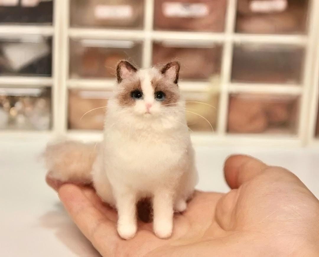 3 Inches Miniature Needle Felted Ragdoll Cat Figurine custom 3D Felt Ragdoll Cat Portrait Realistic Ragdoll Cat Replica 1 6 Doll House Cat Etsy UK