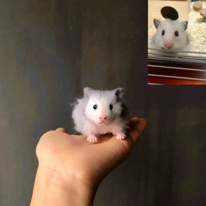 Custom Needle Felted Hamster FigurineCustom Felt Hamster ProtraitWool Feltin PetsRealistic Hamster Portrait ReplicaHamster Lovers Gift imagem 4