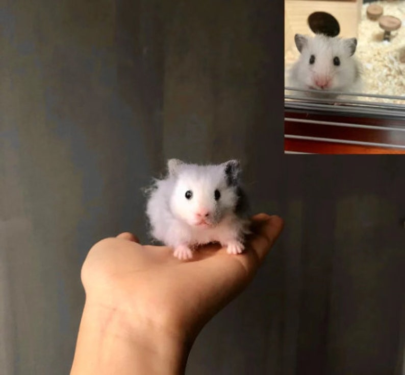 Custom Needle Felted Hamster FigurineCustom Felt Hamster ProtraitWool Feltin PetsRealistic Hamster Portrait ReplicaHamster Lovers Gift image 4