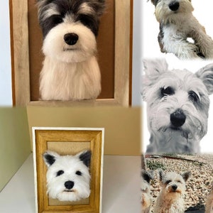 Custom Needle Felted Dog Portrait with Wooden FrameCustom Felt Pets PortraitCustom Needle Felted AnimalsDog Loss Memorial Loss Gift image 6