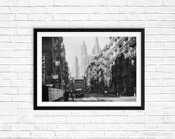 New York Vintage Black and White Print, Henry Street by Berenice Abbot from 1938. Remastered, INSTANT DOWNLOAD