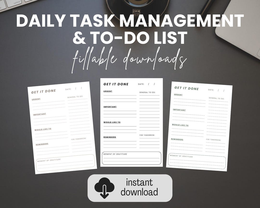 TASK MANAGEMENT Planner, Daily Braindump Template, Daily Routine ...