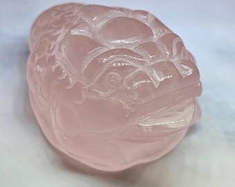Sapo Del Dinero De Cuarzo Rosa - Tamaño Grande, Para Atraer Abundancia Y Amor, Decoración Feng Shui