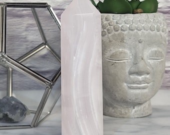 Pink Mangano Calcite Crystal Tower, UV Reactive
