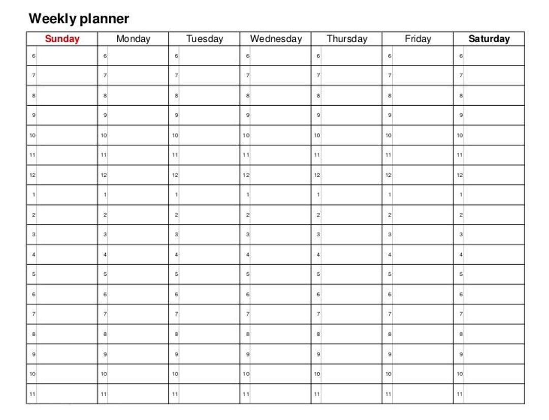 Hourly Weekly Planner Printable PDF Template - Etsy