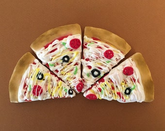 Pizza Theme Sugar Cookies Organic Royal Icing Fun Food Kids Birthday Party Bulk 12 24 36 48 Natural  Birthday Holiday