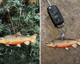 Brown Trout Fish Ornament or Keychain