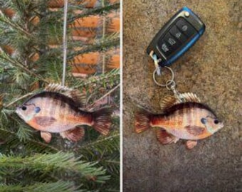 Blue Gill Fish Ornament or Keychain
