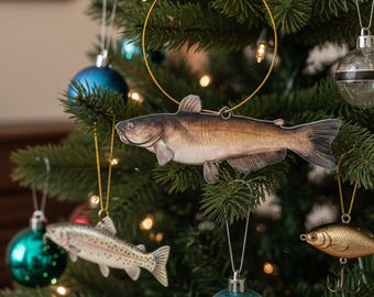 Realistic Channel Catfish Flat Ornament | Christmas Gift for Anglers | Holiday Decor for Freshwater Enthusiasts
