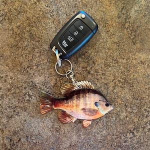 Bluegill Fish Keychain, Realistic Fish Keychain, Boat Keychain