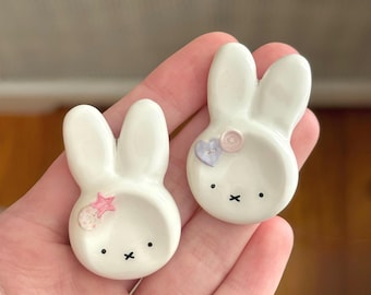 Pietra antistress di Miffy Buttons / Giocattolo antistress a forma di coniglietto Kawaii fatto a mano