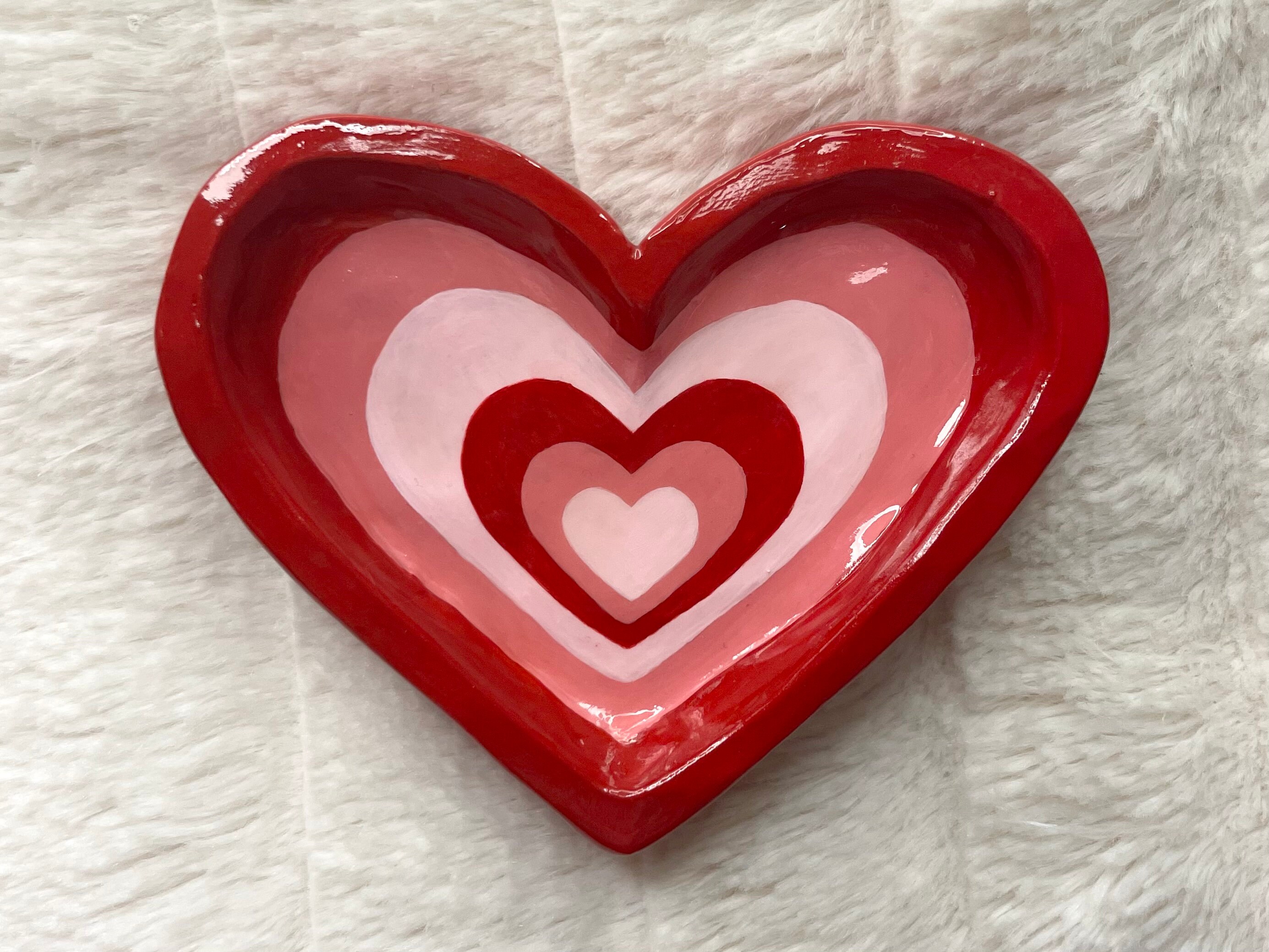 Clay Heart Dish Y2K Pink Jewelry Tray Ring Dish Trinket Etsy Ireland