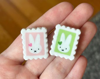 Miffy Stamp Magnets, Set of 2 Pastel Kawaii Bunny Magnets