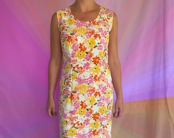 Vintage Floral Flounce Hem Maxi Dress
