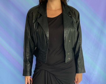 Vintage 80s Cropped Leather Jacket