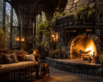 Whimsical Fantasy Virtual Backgrounds | 3 PNGs | Zoom Background | Desktop Wallpaper