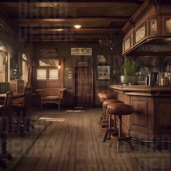 Western Saloon Virtual Background | For Zoom Happy Hours & Events | PNG
