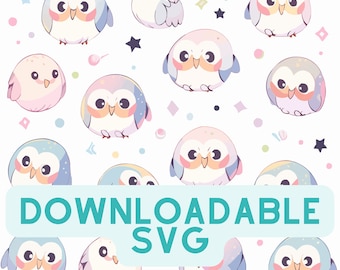 Owl SVGs | 15 different Owl Designs | PNG and SVG | Kawaii SVG | Owl Png