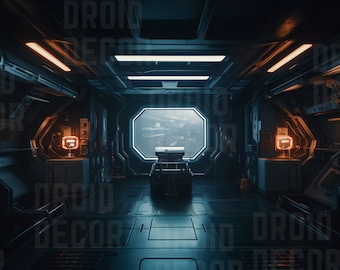 Sci-Fi Spaceship | Desktop wallpaper | Futuristic Interior | PNG | Zoom Background | Streaming