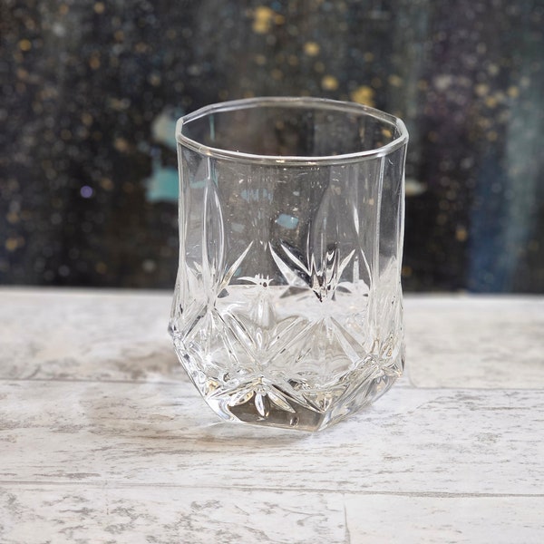 Vintage Old-Fashioned Glass Ashley By Cristal D'arques Durant Featuring A Multi Sided Base