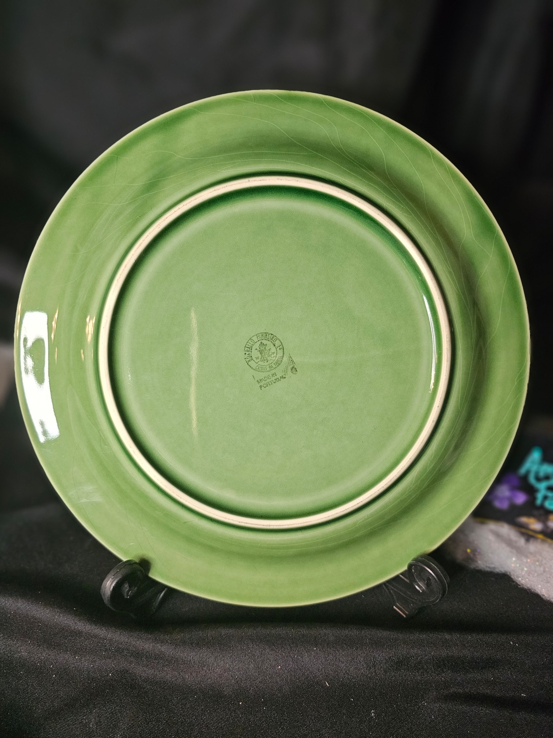 Rare Vintage Dinner Plate Dragonfly Green by Bordallo Etsy