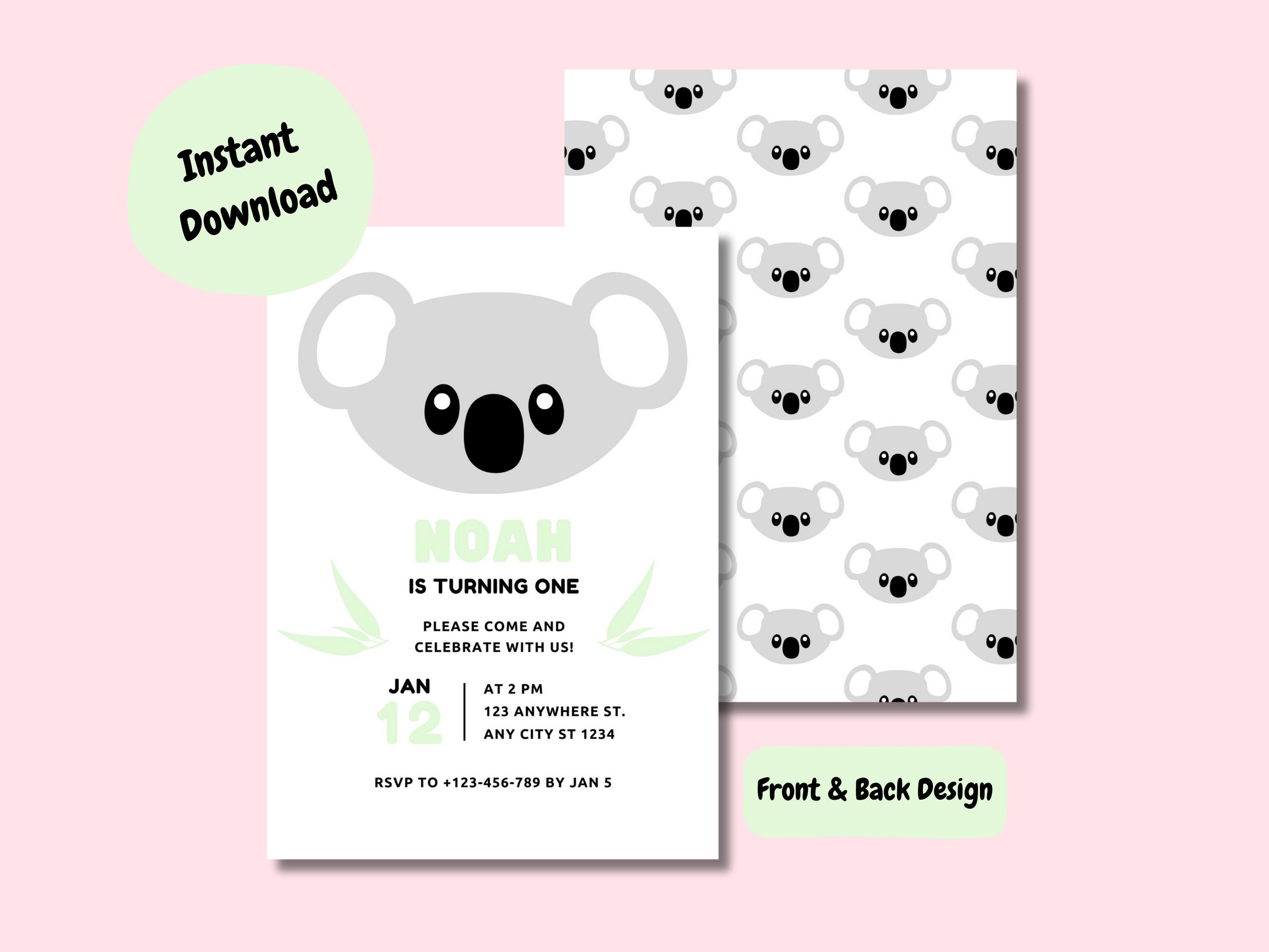 Mod le D invitation Modifiable Koala Invitation Num rique mod-le-d-invitation-modifiable-koala-invitation-num-rique