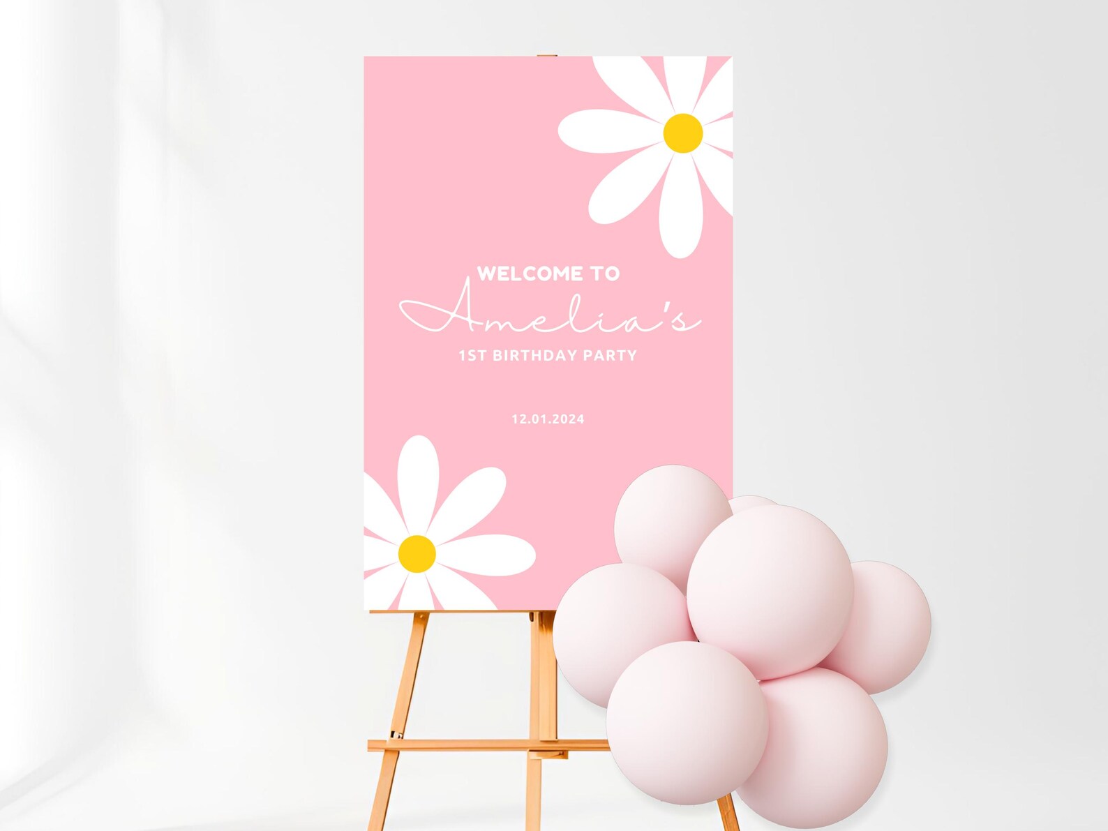 Daisy Party Welcome Sign Printable | Editable Template | Instant ...