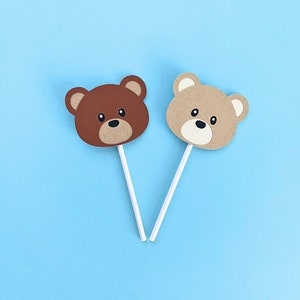 Bear Cupcake Toppers | Gender Neutral | Bear-y Cute | Beary First Birthday | Teddy Bear Picnic | We Can Bearly Wait | Baby Shower