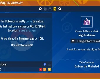 Emboar Shiny 6IV Per Pokémon Scarlatto E Viola – Versione Lucida Competitiva