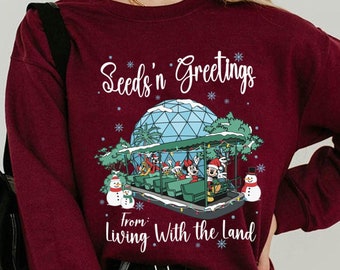 Mickey And Friends Seeds'n Greetings Living With The Land Holiday Shirt, Walt Disney World Epcot Christmas Shirt, Disney Mickey Merry Party