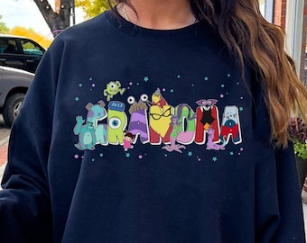 Custom Grandma Monster Inc Comfort Colors Shirt, Personalized  Grandmother Tee, Mother's Day Gift For Grandma Auntie, Mike Sully Boo