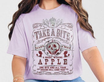 Vintage Disney Evil Queen Poster Graphic Shirt, Snow White Take A Bite Tee, Disney Villains T-shirt, Disneyland Vacation, Magic Kingdom